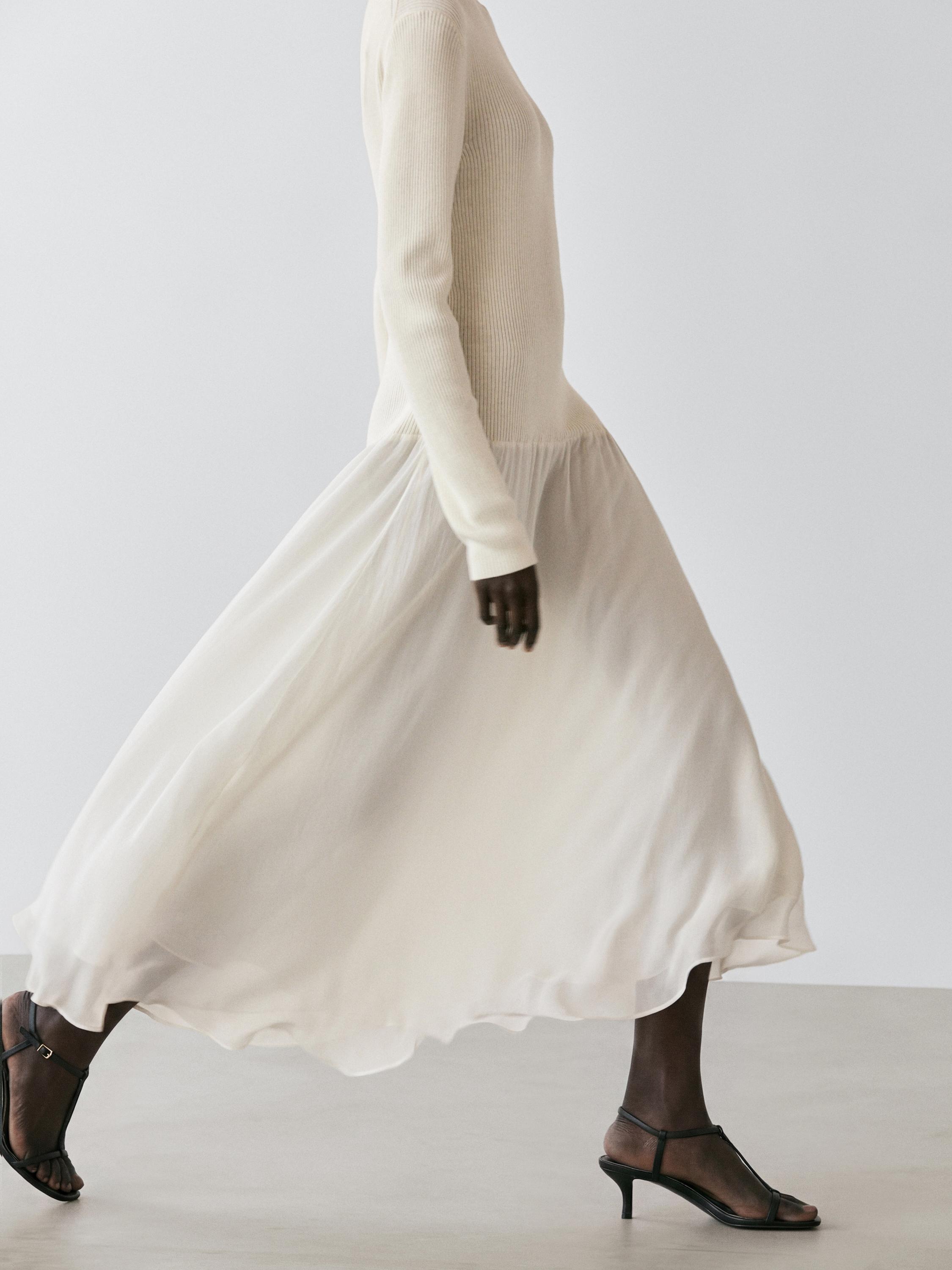 Robe en maille bi-matière